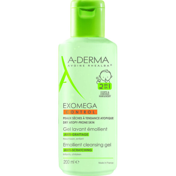 A-Derma Exomega Control Emollient Cleansing Gel 2 in 1, 200ml