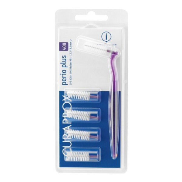 Curaprox Perio Plus 408 Μεσοδόντια Βουρτσάκια Μωβ, 5 τεμάχια με λαβή