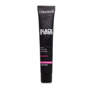 Curaprox Black is White Tough Whitening Toothpaste Λευκαντική Οδοντόκρεμα, με γεύση λεμόνι - μέντα, 90ml