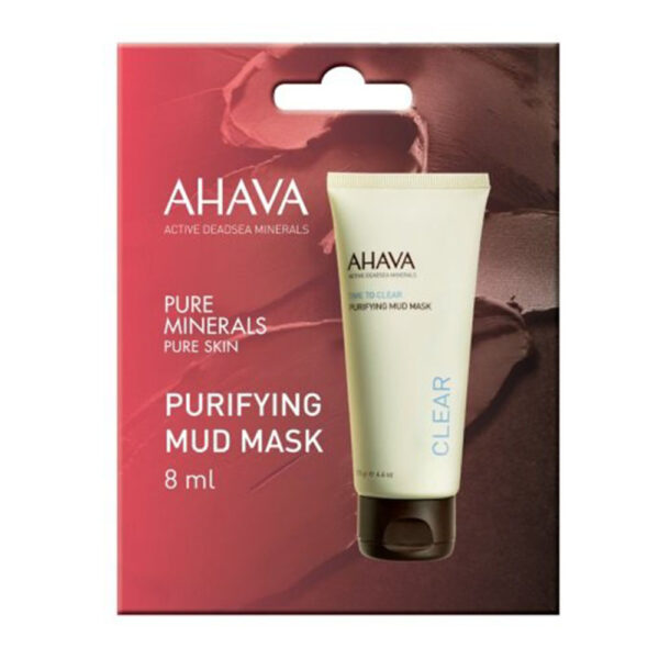 Ahava Time To Clear Purifying Mud Mask, Μάσκα Προσώπου Για Βαθύ Καθαρισμό, 8ml