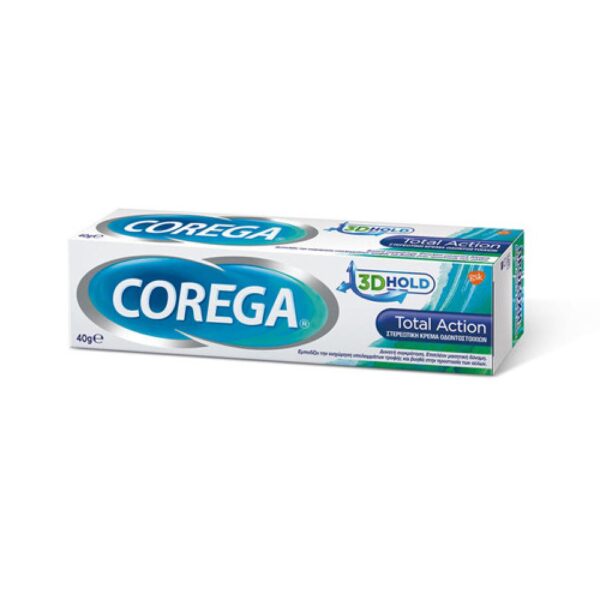 Corega 3D Hold Total Action, 40gr, Στερεωτική Κρέμα Οδοντοστοιχιών