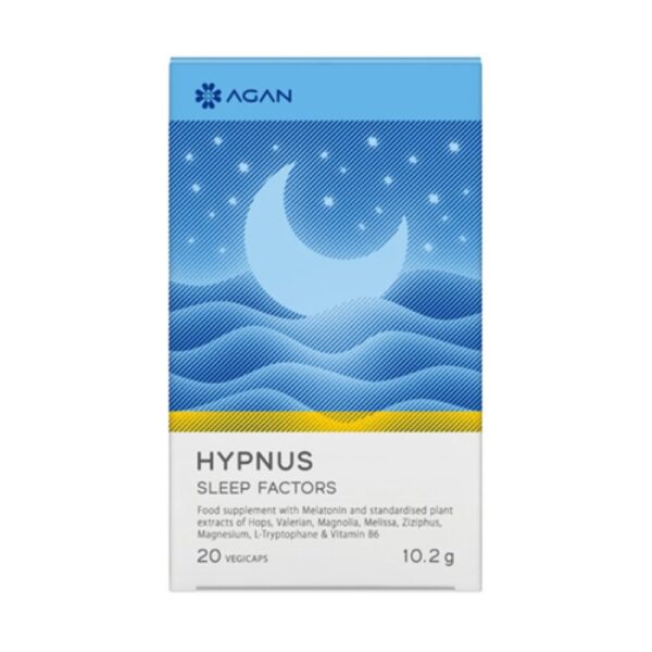 Agan Hypnus Sleep Factors Συμπλήρωμα Διατροφής με Μελατονίνη για την Βελτίωση της Ποιότητας Ύπνου, 20 vegi caps