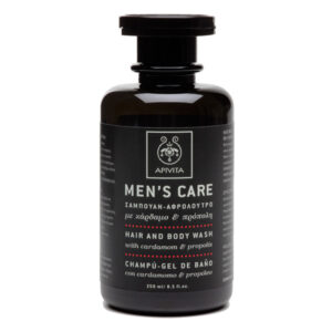 Apivita Men's Care Ανδρικό  Σαμπουάν - Αφρόλουτρο με Κάρδαμο & Πρόπολη, 250ml