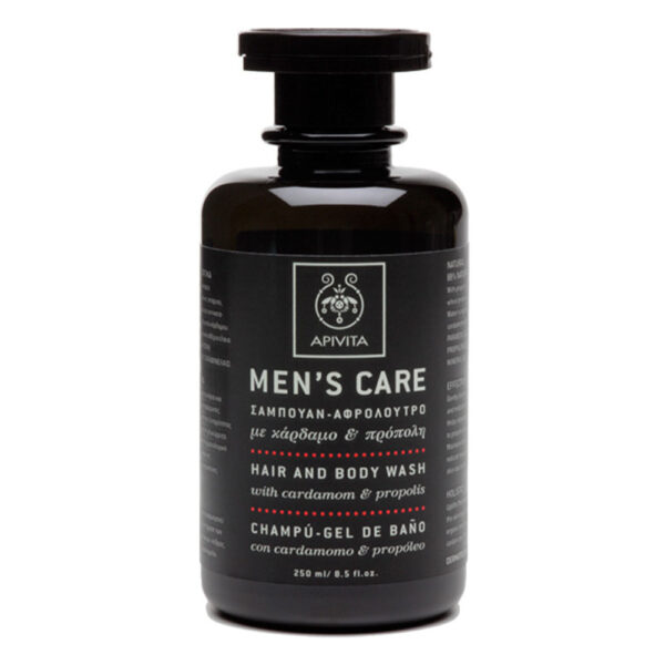 Apivita Men's Care Ανδρικό  Σαμπουάν - Αφρόλουτρο με Κάρδαμο & Πρόπολη, 250ml