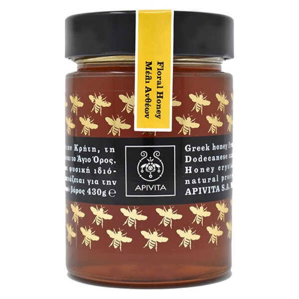 Apivita Floral Honey Μέλι Ανθέων Πλούσιο σε Βιταμίνες, Ιχνοστοιχεία & Αμινοξέα για Τόνωση του Οργανισμού, 430gr