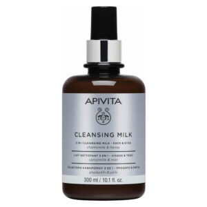 Apivita Cleansing Milk Γαλάκτωμα Καθαρισμού 3 σε 1 με Χαμομήλι & Μέλι για Πρόσωπο & Μάτια, 300ml