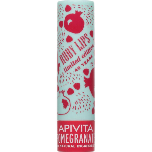 Apivita Ruby Lips Limited  Edition 40 Years Lip Care Pomegranate Balm Χειλιών με Ρόδι, 4.4gr