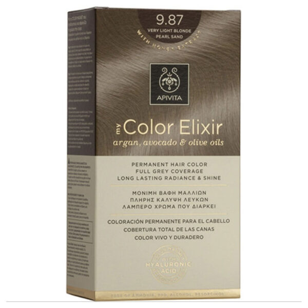 Apivita My Color Elixir Μόνιμη  Βαφή Μαλλιών No 9.87 Ξανθό Πολύ Ανοιχτό Περλέ Μπεζ, 1  τεμάχιο