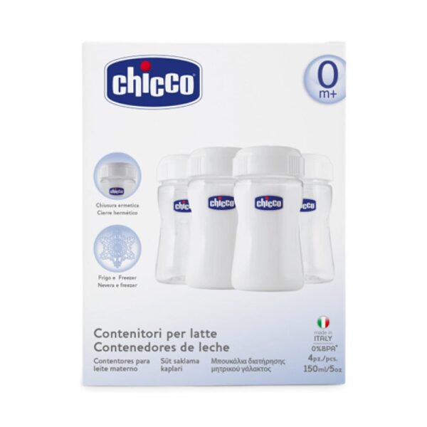 Chicco Natural Feeling, Μπουκάλια Διατήρησης Μητρικού Γάλακτος, 150m