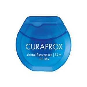 Curaprox DF 834 Dental Floss Waxed 50m, Οδοντικό Νήμα Κερωμένο με Γεύση Μέντας