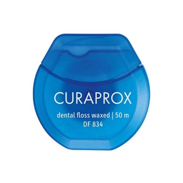 Curaprox DF 834 Dental Floss Waxed 50m, Οδοντικό Νήμα Κερωμένο με Γεύση Μέντας