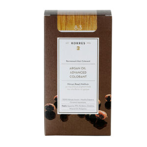 Korres Argan Oil Advanced Colorant 8.3 Ξανθό Ανοιχτό Μελί Μόνιμη Βαφή Μαλλιών με Τεχνολογία Pigment  Lock που κλειδώνει το Χρώμα, 50ml