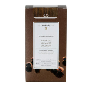 Korres Argan Oil Advanced Colorant 6.0 Ξανθό Σκούρο Φυσικό Μόνιμη Βαφή Μαλλιών με Τεχνολογία Pigment  Lock που κλειδώνει το Χρώμα, 50ml
