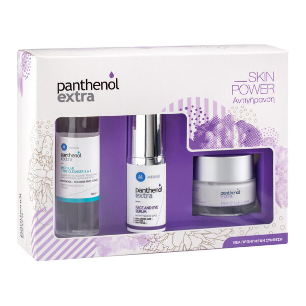 Medisei Panthenol Extra Πακέτο Προσφοράς Face & Eye Serum 30ml, Face & Eye Cream 50ml, Micellar True Cleanser 3in1, 100ml