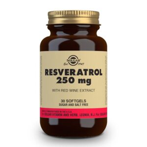 Solgar Resveratrol 250mg, με Αντιοξειδωτική Δράση που Συμβάλλει στην Αντιμετώπιση της Γήρανσης - και της Καλής Υγείας του Καρδιαγγειακού Συστήματος, 30softgels
