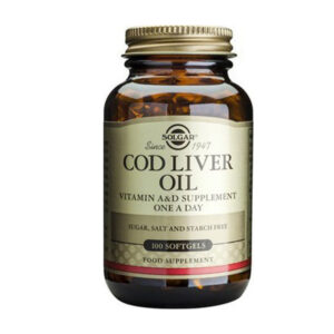 Solgar Cod Liver Oil Συμπλήρωμα Διατροφής Μουρουνέλαιο με Βιταμίνες Α & D Ιδανικό για την Καλή Λειτουργία του  Καρδιαγγειακού & Ανοσοποιητικού Συστήματος, 100 softgels