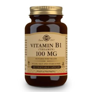 Solgar Vitamin Β1 100mg, Βιταμίνη Β1. Συμβάλει στην Καλή Υγεία Νευρικού Συστήματος, των Μυών & της Καρδιάς, 100 veg. caps