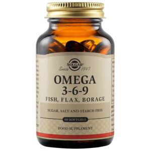 Solgar Omega 3+6+9, 60caps, για  την προστασίας της καρδιάς, των λειτουργιών του εγκεφάλου και της ανάπτυξης