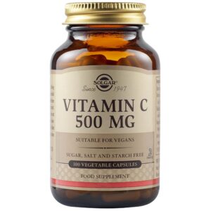 Solgar Vitamin C 500mg Συμπλήρωμα Διατροφής  Βιταμίνη C για Ενίσχυση Ανοσοποιητικού, Πρόληψη & Αντιμετώπιση Κρυολογήματος, 100 veg. caps