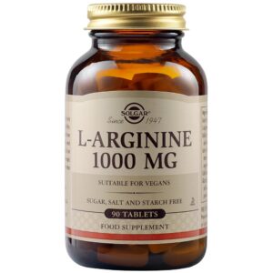 Solgar L-Arginine 1000mg Συμπλήρωμα Διατροφής με Αργινίνη για Ανάπτυξη, Αποκατάσταση & Ενδυνάμωση του Μυϊκού Συστήματος, 90tabs
