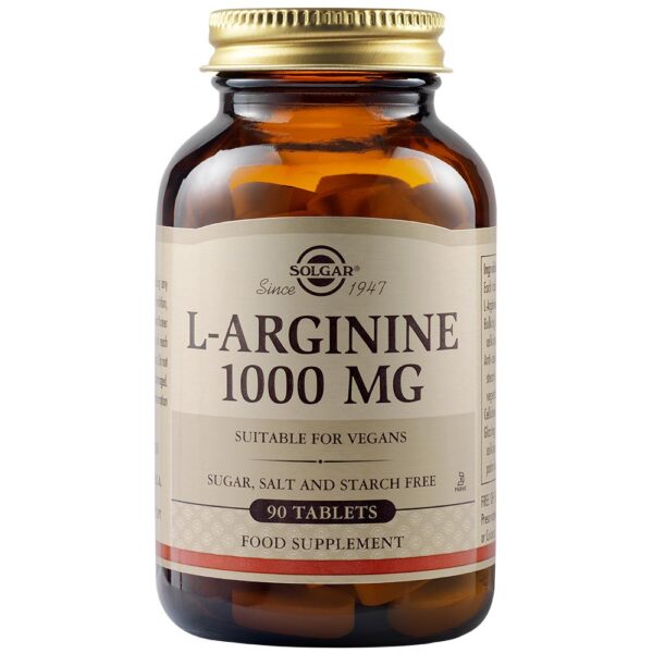 Solgar L-Arginine 1000mg Συμπλήρωμα Διατροφής με Αργινίνη για Ανάπτυξη, Αποκατάσταση & Ενδυνάμωση του Μυϊκού Συστήματος, 90tabs