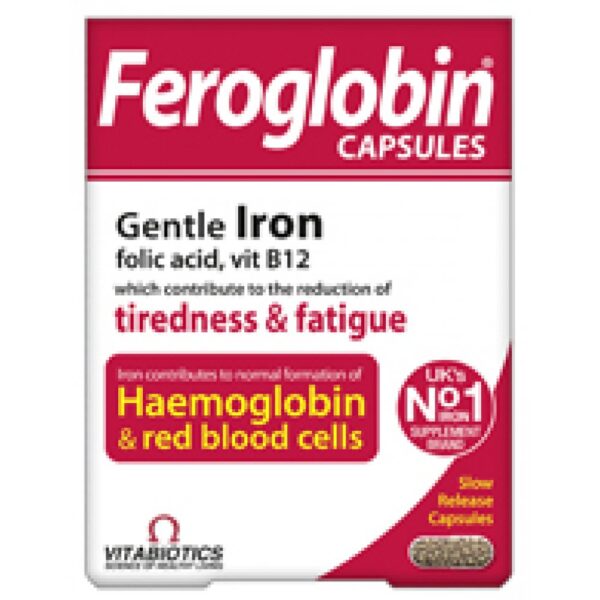 Vitabiotics Feroglobin Capsules 30caps, Συμπλήρωμα Σιδήρου - Τόνωση - Ενέργεια