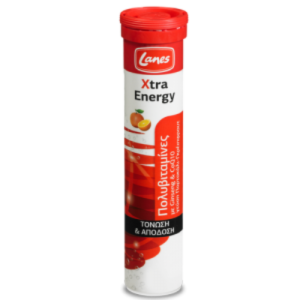 Lanes Πολυβιταμίνες Xtra Energy 20 Αναβράζουσες Ταμπλέτες - Συμπλήρωμα Διατροφής Για Τόνωση & Απόδοση