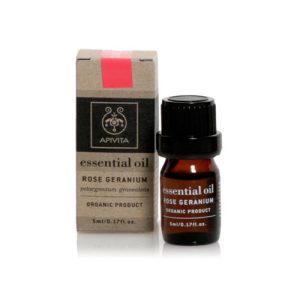 Apivita Essential Oil Geranium 100%  Βιολογικό Αιθέριο Έλαιο Γεράνι,  5ml