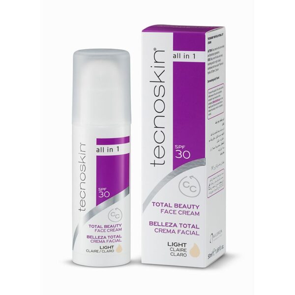 Tecnoskin Total Beauty Face Cream Light SPF30 Αντιρυτιδική Κρέμα Προσώπου All in One με Χρώμα Ανοιχτή Απόχρωση, 50ml