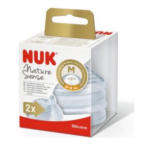 NUK Nature Sense Θηλή Σιλικόνης Medium 0-6m 2τμχ