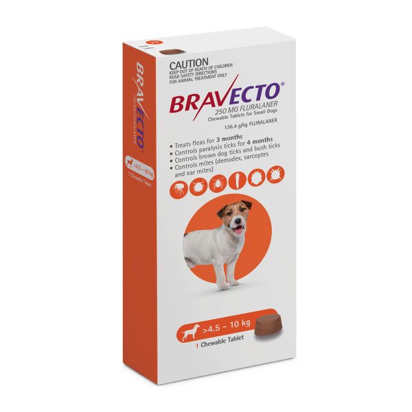 MSD Bravecto Αντιπαρασιτικά χάπια για σκύλους 4,5-10kg, 250mg