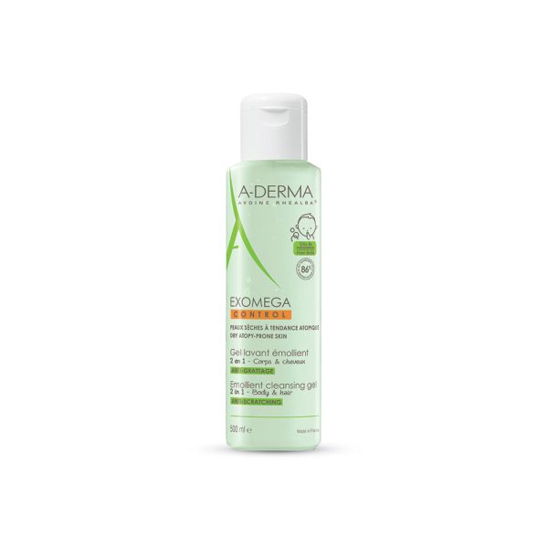 A-Derma Exomega Control Gel 2 Σε 1 Μαλλιά & Σώμα, 500 ml