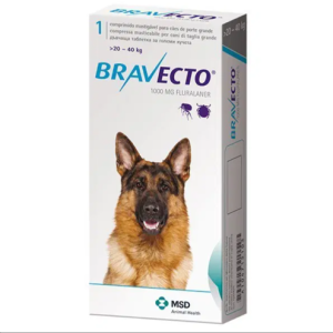 BRAVECTO ΣΚΥΛΟΥΣ >20-40KG ΓΙΑ ΚΡΟΤΩΝΕΣ, ΨΥΛΛΟΥΣ 1 ΔΙΣΚΙΟ