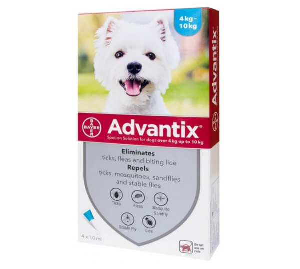 Advantix Spot-On Διάλυμα Για Σκύλους Από 4-10Kg, 4 Πιπέτες