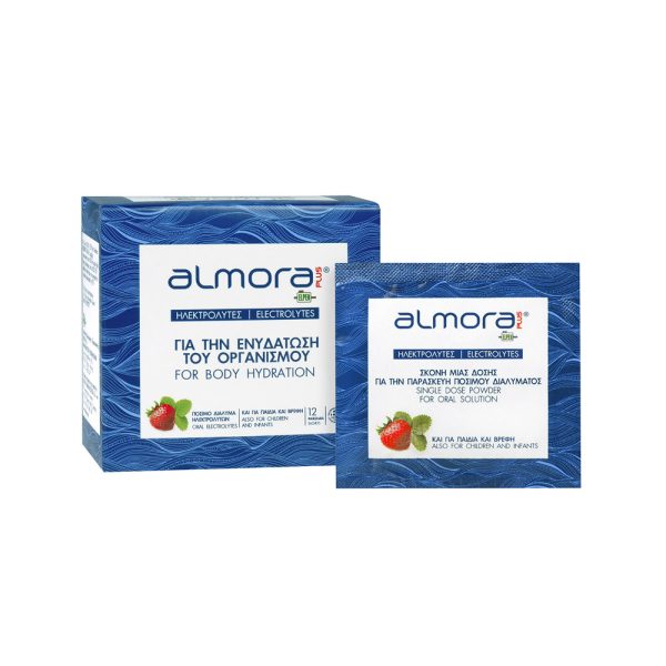 Almora Plus 12 φακελάκια, Ηλεκτρολύτες για την Ενυδάτωση του Οργανισμού - Κατάλληλο για Βρέφη & Παιδιά