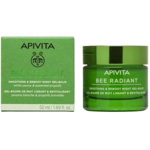Apivita Bee Radiant Smoothing Reboot Night Gel-Balm, Κρέμα Νύχτας για Λεία, Ξεκούραστη Λαμπερή Επιδερμίδα, 50ml