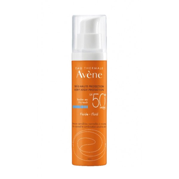 Avène Soins Solaires Λεπτόρρευστη Αντηλιακή Κρέμα Προσώπου SPF 50+ για το Κανονικό/Μικτό Δέρμα 50ml