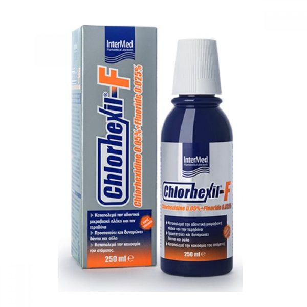 Intermed Chlorhexil F-Mouthwash 0.05% 250ml, Φθοριούχο Στοματικό Διάλυμα
