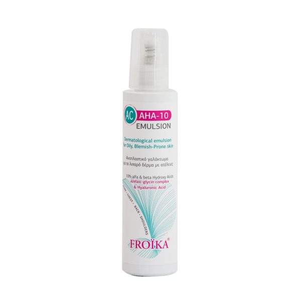 Froika AC AHA 10 Emulsion 125ml, Αναπλαστικό Γαλάκτωμα για Λιπαρή Επιδερμίδα με Ατέλειες
