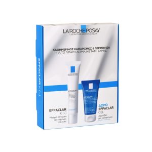 La Roche Posay Πακέτο Προσφοράς Effaclar με K(+) Ενυδατική Κρέμα Προσώπου για τη Λιπαρή και Μικτή Επιδερμίδα, 40ml & Gel Καθαρισμού για Λιπαρή / Ευαίσθητη Επιδερμίδα, 50ml