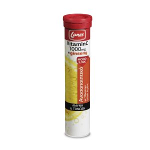 Lanes βιταμίνη C 1000mg + Ginseng, 20 αναβράζουσες ταμπλέτες με γεύση λεμόνι