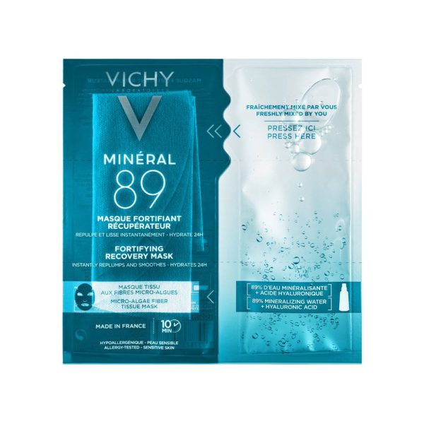 Vichy Mineral 89 Fortifying Instant Recovery Mask, Μάσκα Ενδυνάμωσης & Επανόρθωσης Με Ιαματικό Μεταλλικό Νερό & Υαλουρονικό Οξύ, 29g