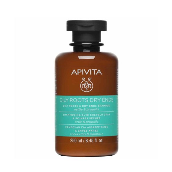 Apivita Oily Roots Dry Ends Shampoo with Nettle & Propolis, 250ml