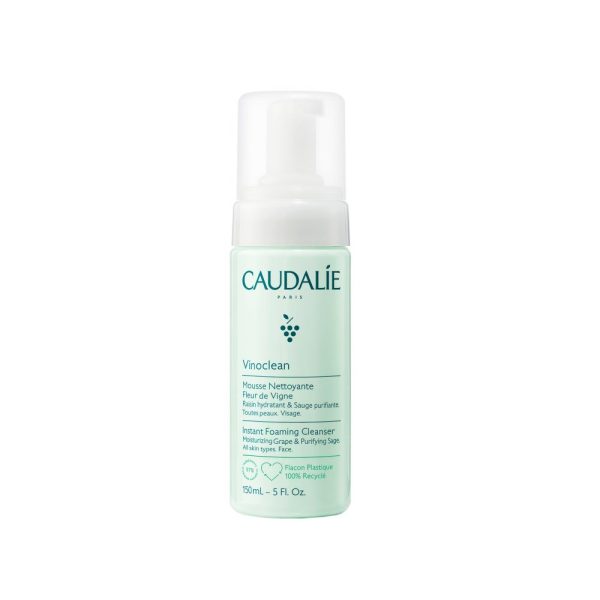 Caudalie Vinoclean Instant Foaming Cleanser 150ml, Απαλός Αφρός Καθαρισμού Προσώπου