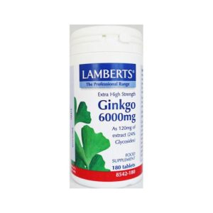Lamberts GINKGO BILOBA EXTRACT 6000 mg, 180 ταμπλέτες                                                        