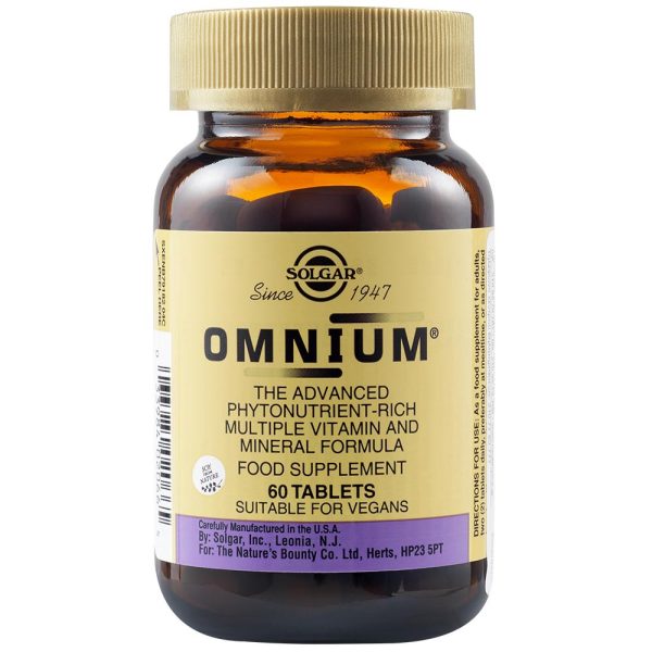 Solgar Omnium Multiple, 60tabs. Συμπλήρωμα διατροφής πλούσιο σε βιταμίνες, μέταλλα, ιχνοστοιχεία, ισχυρά αντιοξειδωτικές ουσίες.