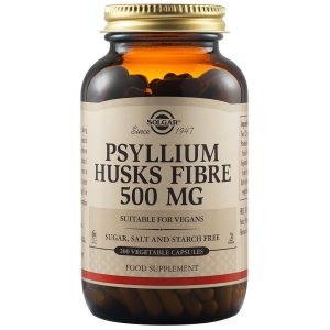 Solgar Psyllium Husks Fibre 500mg, για Περιπτώσεις Χρόνιας ή Παροδικής Δυσκοιλιότητας - Συμβάλλει στον Έλεγχο του Βάρους, 200 veg.caps