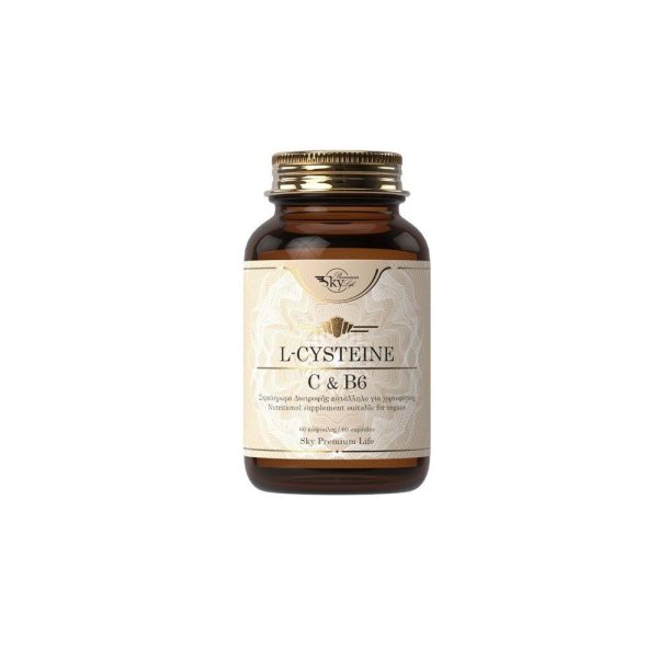 Sky Premium Life L-Cysteine 320mg & Vitamin C & B6 Συμπλήρωμα Διατροφής Με Το Αμινοξύ L-Κυστεΐνη Και Βιταμίνες C & B6 60 κάψουλες