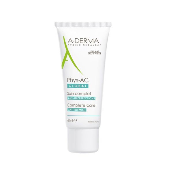 A-Derma Phys-AC Global Soin Imperfections Κρέμα Φροντίδας κατά των Ατελειών για Δέρματα με Τάση Ακμής, 40ml