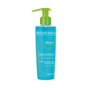 Bioderma Sebium Purifying Cleansing Foaming Gel 200ml, Απαλό Τζελ Καθαρισμού για Λιπαρή Επιδερμίδα